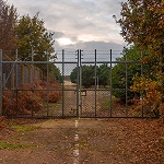 Gate to Rendalsham Forest Suffolk England