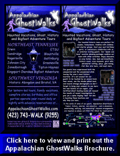 Appalachian Ghostwalks Virginia and Tennessee Ghost and History Tour Brochure
